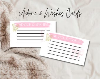 Advies en wensen voor baby, vlinder en strikken Kaartsjabloon babyshoweradvies