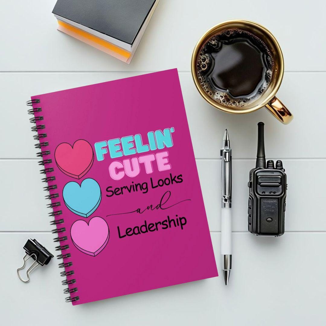 Leader Notebook Feelin’ Cute Spiral Notebook for Educators – Fun & Stylish Leadership ...