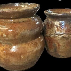 Handmade rustic pottery vase set