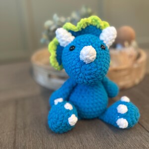 Dinosaur | Crochet Dinosaur | Triceratops Plushie Dinosaur