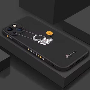 Funda de silicona blanda con dibujos de astronautas para iPhone 15 Pro Max a prueba de golpes