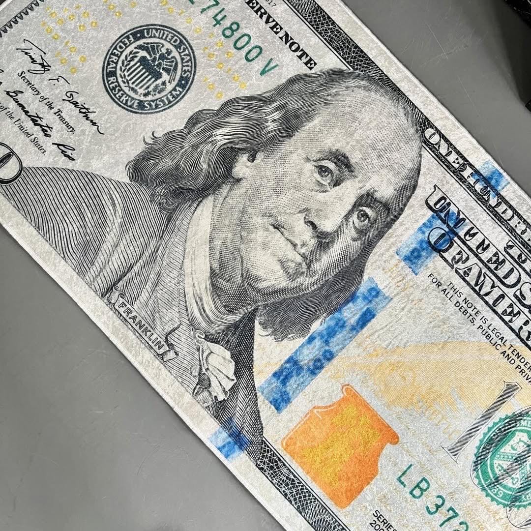 Money Carpet 100 Dollar Bill Rug, Non-slip, Machine Washable, Stain ...