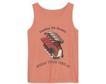Funny Unisex Tank Top, "Pardon My Beauty" Graphic Muscle Tee