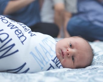 Personalisierte Babydecke, Neugeborenen Swaddle Name Decken, Monogramm Blankie, handgemachtes einzigartiges Babypartygeschenk, monatlicher Meilenstein, Junge Mädchen
