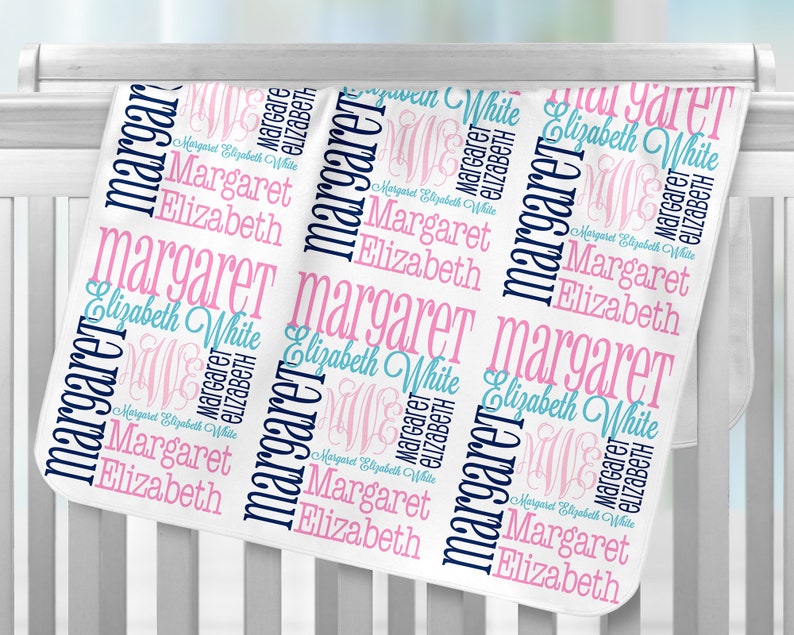 Personalized Baby Name Blanket, Monogrammed Newborn Blankets, Name Swaddle Receiving Blanket, Handmade Unqiue Baby Shower Gift, Milestone image 7