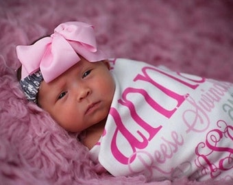 Manta de bebé personalizada, manta hecha a mano con monograma, manta de recepción con nombre personalizado, regalos únicos para baby shower para mamás, niños y bebés