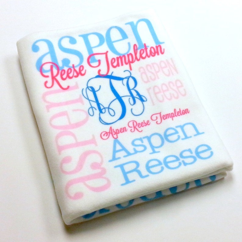 Personalized Baby Blanket Monogrammed Baby Blanket Name Etsy