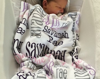 Personalized Baby Blanket, Monogram Handmade Blanket, Custom Name