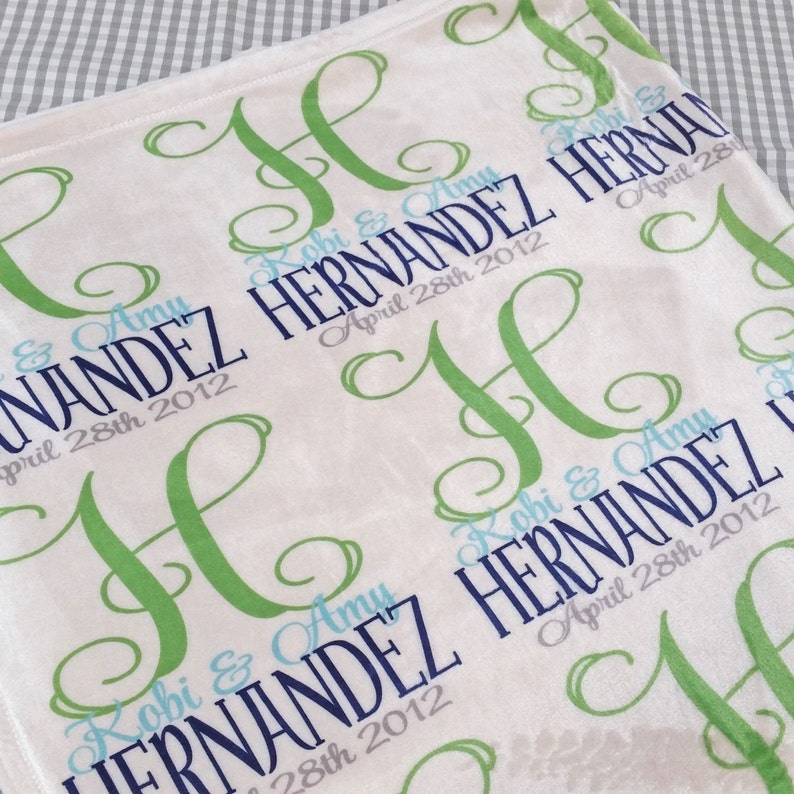 Personalized Wedding Gift Monogrammed Throw Blanket Engagement Etsy