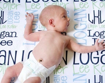 Personalisierte Babydecke, Monogramm Handgefertigte Decke, Benutzerdefinierte Name Swaddle Empfangen Decke, Einzigartige Babyparty Geschenke Mütter, Kinder, Kleinkind