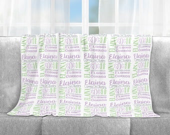 Personalized Throw Blanket, Custom Name Couch Blankets, Unique Gifts for Kids, Housewarming, Grandma, Mom, Dad, Couples, Home Decor Giftmode