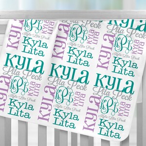 Personalized Baby Name Blanket, Monogrammed Newborn Blankets, Name Swaddle Receiving Blanket, Handmade Unqiue Baby Shower Gift, Milestone image 5