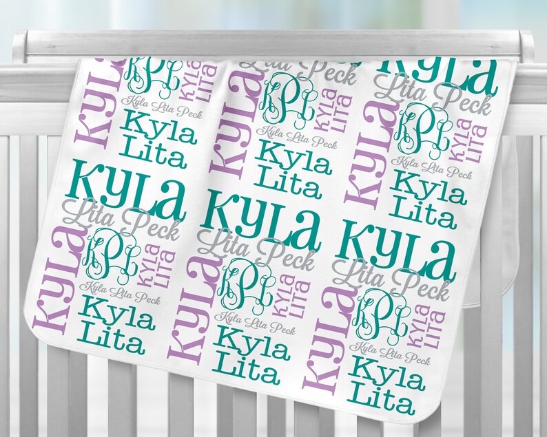 Personalized Baby Name Blanket, Monogrammed Newborn Blankets, Name Swaddle Receiving Blanket, Handmade Unqiue Baby Shower Gift, Milestone image 5