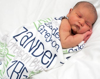 Manta personalizada con nombre de bebé, mantas monogramadas para recién nacidos, manta de recepción con nombre, regalo único para baby shower hecho a mano, hito