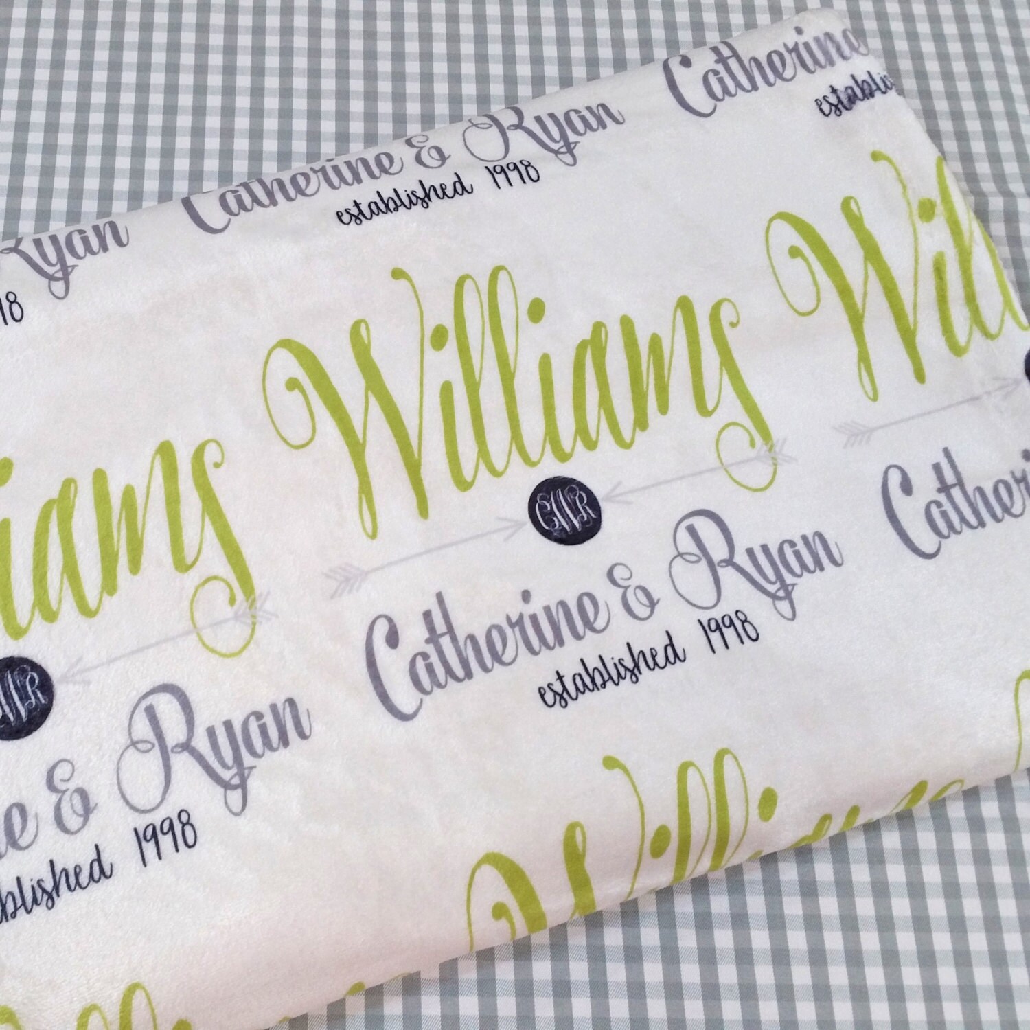 Personalized Wedding Gift Monogrammed Throw Blanket Engagement Etsy