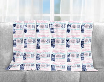 Personalized Throw Blanket, Custom Name Couch Blankets, Unique Gifts for Kids, Housewarming, Grandma, Mom, Dad, Couples, Home Decor Giftmode