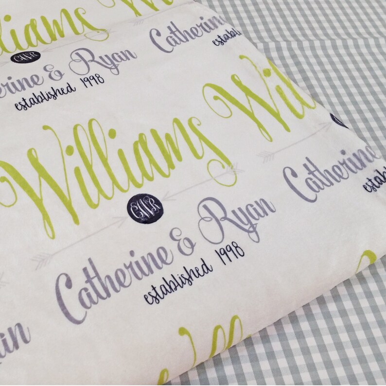 Personalized Wedding Gift Monogrammed Throw Blanket Engagement Etsy