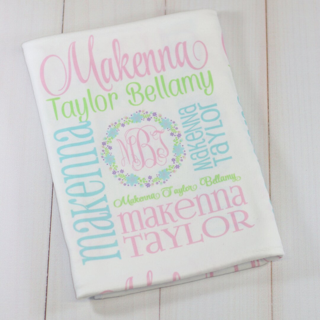 Personalized Baby Name Blanket, Monogrammed Newborn Blankets, Name