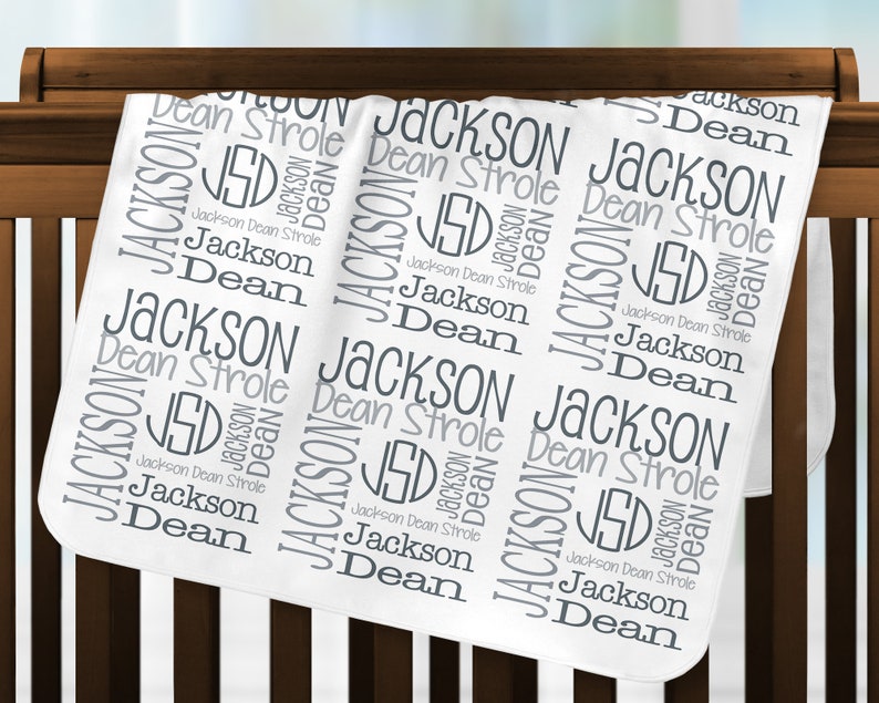 Personalized Baby Blanket, Monogrammed Blanket, Newborn Swaddle Name Blankets, Handmade Unique Baby Shower Gift, Monthly Milestone, Boy Girl image 9