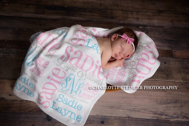 Personalized Baby Blanket Monogrammed Baby Blanket Name Etsy
