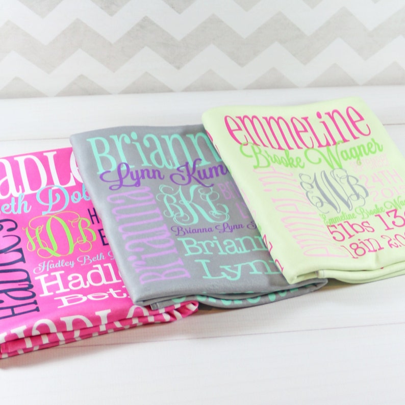 Personalized Baby Blanket Monogrammed Baby Blanket Name Etsy