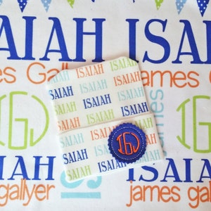 Personalized Baby Name Blanket and Hat, Newborn Knit Hat Swaddle Blanket, Handmade Baby Shower Gift Set, Infant Knot Beanie Monogrammed