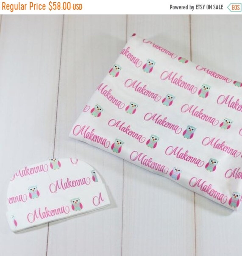personalized receiving blanket and hat