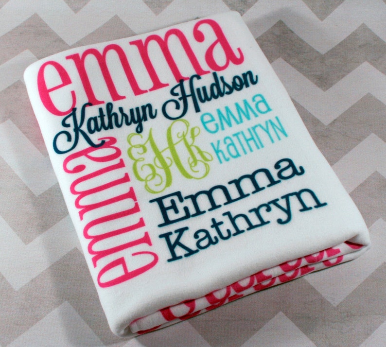 Personalized Baby Blanket Monogrammed Baby Blanket Name Etsy