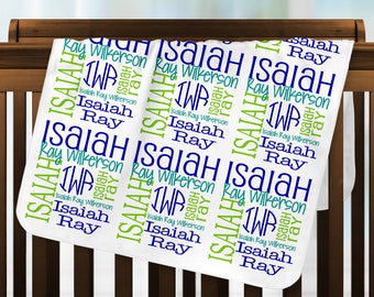 Baby Name Blanket, Monogram Blanket, Newborn Swaddle Blanket , Handmade Baby Shower Gift, Personalized Receiving Blanket Baby Boy Baby Girl