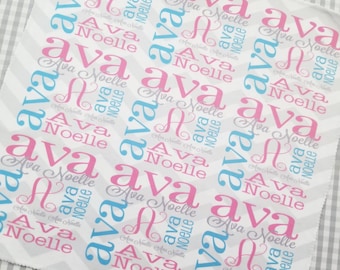 Coperta personalizzata per bambini, copertina con monogramma, nome di sicurezza Lovie, regalo fatto a mano per la doccia per bambini, i neonati devono avere un ricordo
