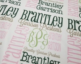 Personalized Baby Blanket, Monogram Baby Blanket, Swaddle Blanket with Name, Handmade Baby Shower Gift, Kids Name Blanket, Unique Milestone