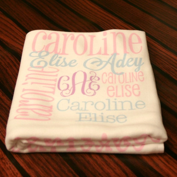 Personalized Baby Blanket Monogrammed Baby Blanket Name Etsy