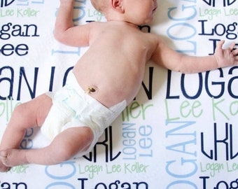 Finally Fall SALE Monogram Baby Blanket Personalized Baby Blanket Baby Name Blanket Receiving Blanket Personalized Baby Gift Newborn Photo P