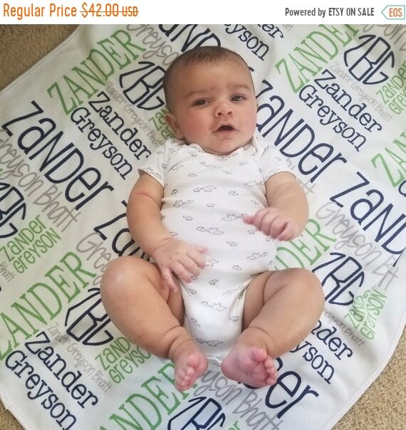 monogrammed baby blankets etsy