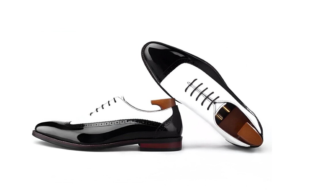 Men's Black White Dress Men's Shoes Perfect for Men's Prom Shoe and Wedding Tuxedo Shoe main image 1