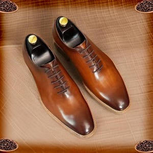 Handmade British Style Lace Up Formal Dress Mens Real Leather Oxfords Shoes