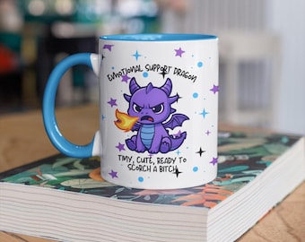 Emotional Support Dragon Coffee Mug – Sassy Purple Dragon