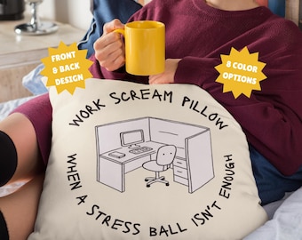 Scream Here Pillow, Work Scream Pillow, Scream Stress Relief, Place Face Here, Corporate Humor, Funny Pillow, Coworker Gift