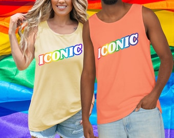 Iconische Pride-tanktop: regenboog lhbtq genderneutraal shirt