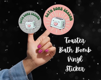 Smiling Toaster Bath Bomb Vinyl Sticker: Dark Humor Decal