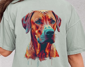 Chemise Rhodesian Ridgeback : t-shirt abstrait pop art pour amoureux des chiens