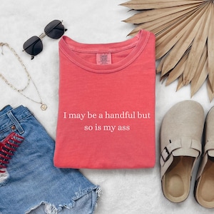 I May Be a Handful but So Is My Ass Gender Neutral Shirt,  I May Be a Handful but So Is This Ass, Inappropriate Tee, Sarcastic Shirt