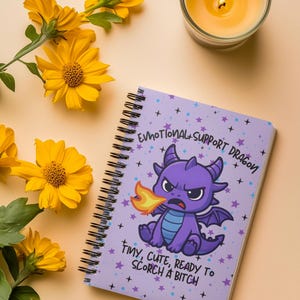 感情サポートドラゴンノート、面白いライティングジャーナル Periwinkle