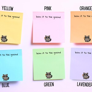Burn It To The Ground Sticky Notes, Funny Post-it Note Pads, Funny Coworker Gift image 2