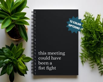 This Meeting Could Have Been a Fist Fight Spiral Notebook, Corporate Humor Notepad, Funny Journal, Notebook for Work, Snarky Notebook