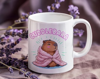 Capybara Coffee Mug, Cuddlebara Capybara Ceramic 11 oz 15 oz Coffee Cup, Capybara Lover, Capybara Tea Mug, Cute Capybara, Capybara Gift