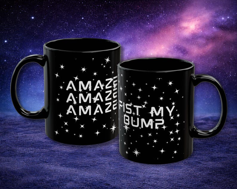 Amaze Amaze Amaze Fist My Bump Coffee Mug, Sci-Fi Book Space Lover Gift image 1