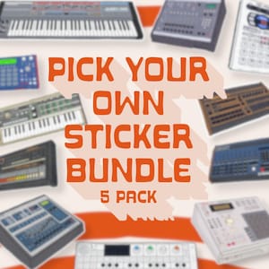 Synthesizer Sticker Pack: Durable Vinyl Stickers for Laptop, Journal - Set of 5