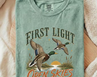Vintage Mallard Duck Shirt, First Light Open Skies Tee, Retro Waterfowl Hunting Shirt, Duck Hunter Gift, Wildlife Graphic Tee
