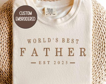 Embroidered Dad Est Year Shirt Personalized Father Shirt First Fathers Day Gift New Dad Gift Custom Dad Shirt Fathers Day Shirt Gift for Dad